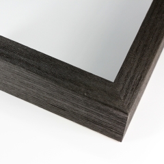 This black veneer pickled robles shadowbox features a 1 " profile with a 2-1/8" depth. This wood frame has a perfect rustic finish to naturally compliment any artwork.